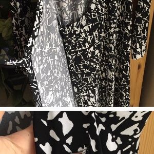 Calvin Klein Black & White Wrap Dress, Size 8